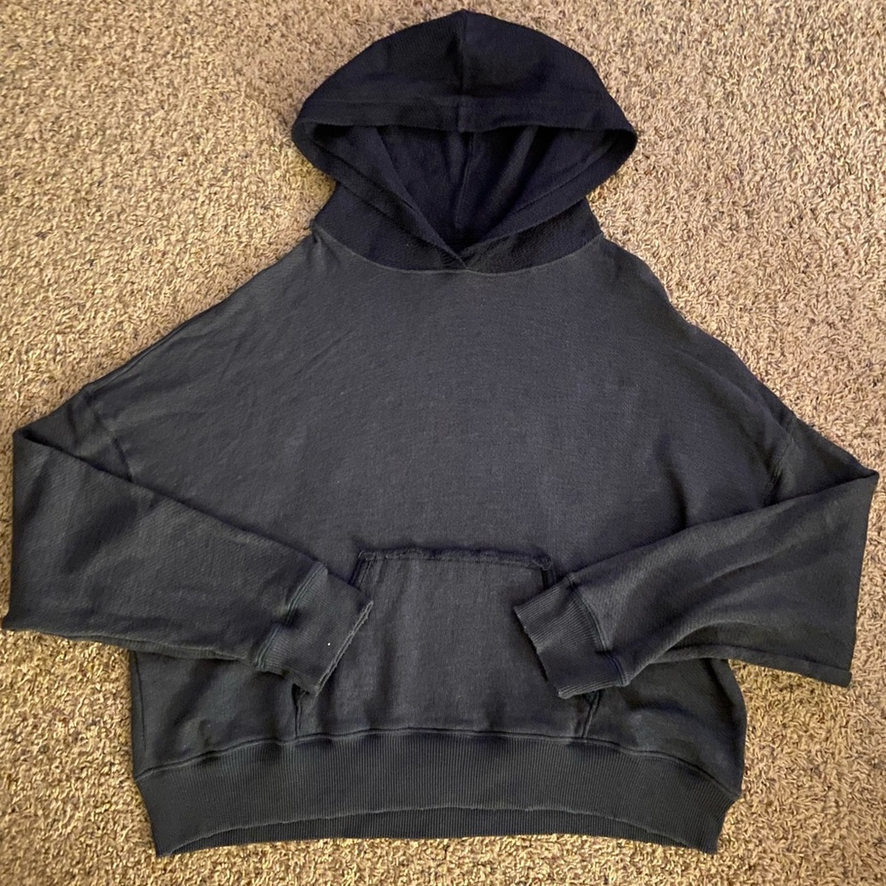American Eagle Navy Blue Cropped Hoodie